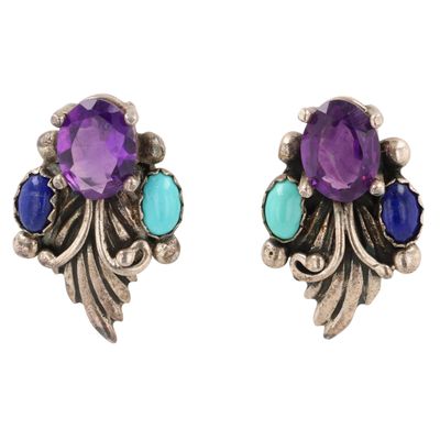 First American Traders Sterling Multi-Stone Earrings