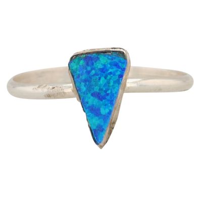 Lelena Rosetta Zuni Sterling Opal Ring Sz 6.25