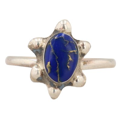 Freda Martinez Navajo Sterling Lapis Lazuli Ring Sz 4.75