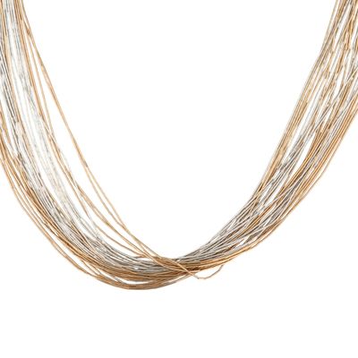 Southwest Sterling Multi-Strand Liquid Silver Necklace