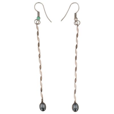 Southwest Sterling Hematite Spiral Earrings