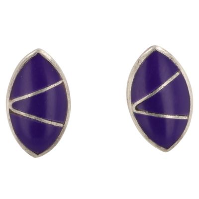 Navajo Sterling Lapis Lazuli Inlay Earrings
