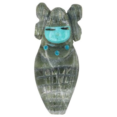 Award Winning Artist Stacey Turpen Navajo Multi-Stone Corn Maiden Fetish Carving