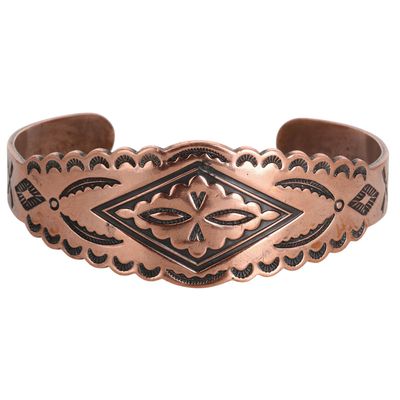 Navajo Copper Stamp Work Cuff Bracelet