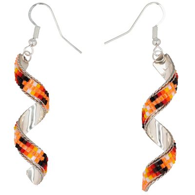 Navajo Sterling Microbead Spiral Earrings