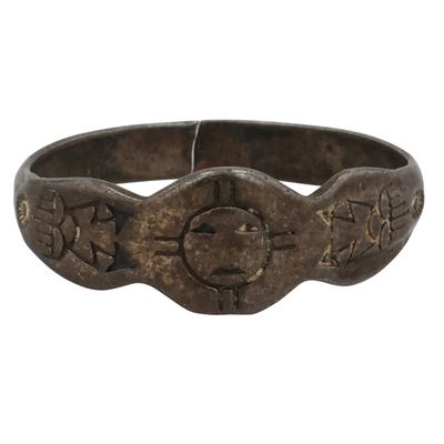 Vintage Navajo Sterling Stamped Ring Sz 4.25
