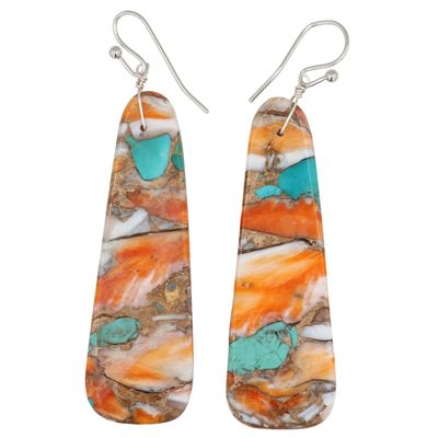 Jameson Pete Navajo Sterling Spiny Oyster Turquoise Earrings