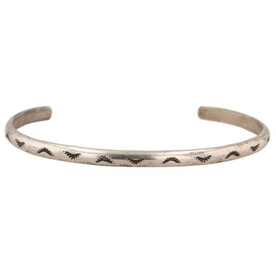 Navajo Sterling Stamped Cuff Bracelet