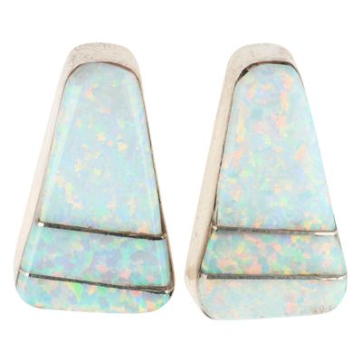Avery Norton Navajo Sterling Opal Inlay Earrings