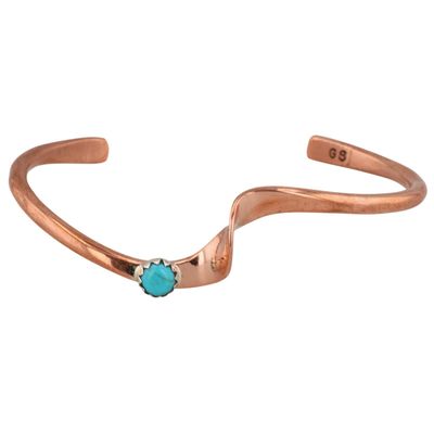 Glenn & Irene Sandoval Navajo Copper Turquoise Cuff Bracelet