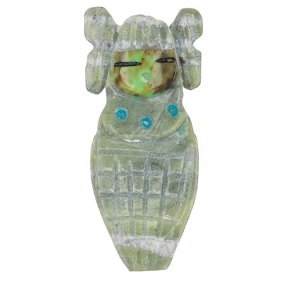 Award Winning Artist Stacey Turpen Navajo Multi-Stone Corn Maiden Fetish Carving