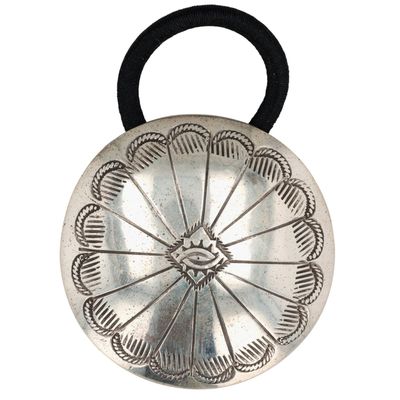 Joan Begay Navajo Sterling Stamped Hair Tie