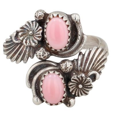 Etta Belin Navajo Sterling Pink Conch Ring Sz 8.5