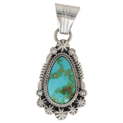 Marita Benally Navajo Sterling Sonoran Gold Turquoise Pendant