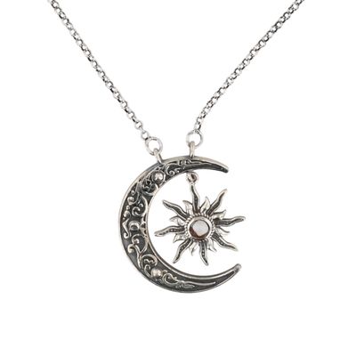 HaDa Collection Sterling Wild Horse Magnesite Crescent Moon Necklace