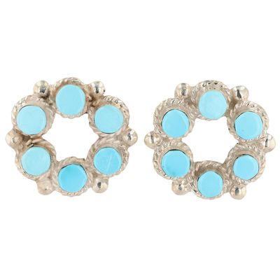 Janice Lalio Zuni Sterling Turquoise Earrings