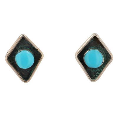 Ana Neha Zuni Sterling Turquoise Earrings