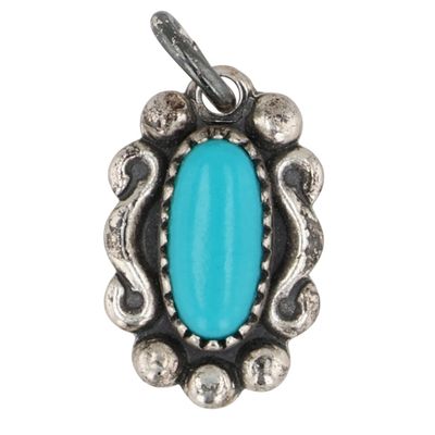 Southwest Sterling Turquoise Pendant