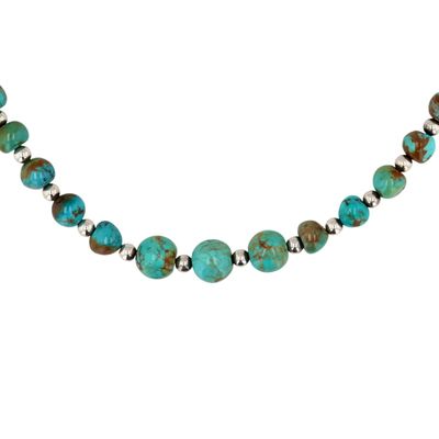 Carolyn Pollack Relios Sterling Turquoise Bead Necklace