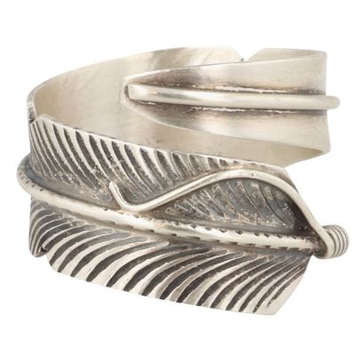 Chester Charley Navajo Sterling Feather Adjustable Ring