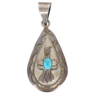 Daniel Mike Navajo Sterling Turquoise Pendant