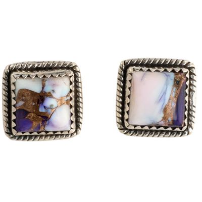 HaDa Collection Sterling Violet Rose Dahlia Earrings