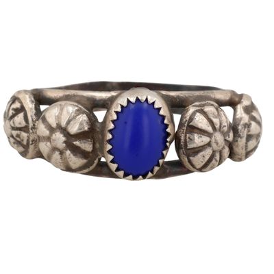 Navajo Sterling Lapis Lazuli Ring Sz 8.5