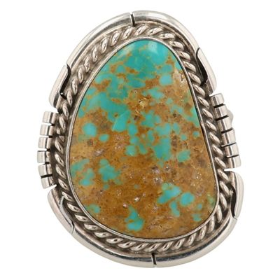 Donovan Skeets Navajo Sterling Kingman Turquoise Ring Sz 7.25