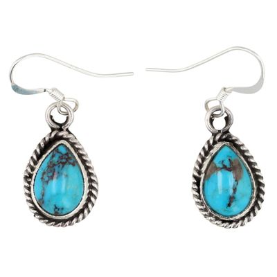 Rita Largo Navajo Sterling Kingman Turquoise Earrings