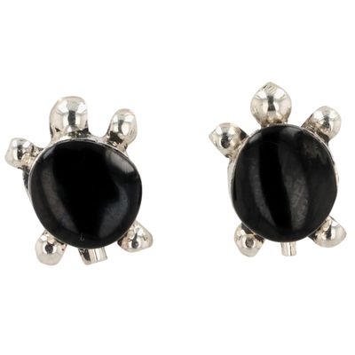 Trista Siow Zuni Sterling Onyx Turtle Earrings