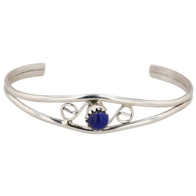 Southwest Sterling Lapis Lazuli Baby Cuff Bracelet