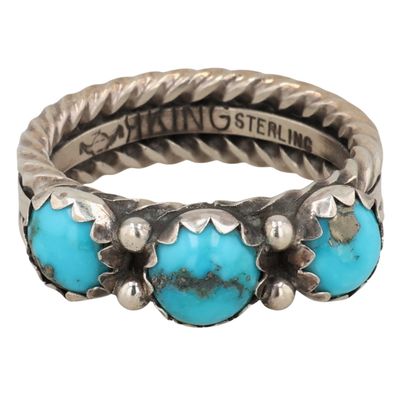 Ray King Navajo Sterling Turquoise Ring Sz 5.5