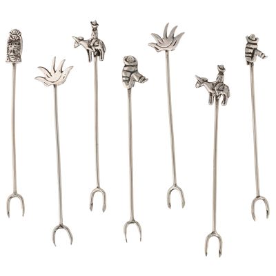 Mexico Sterling Figural Hors d'Oeuvre Picks