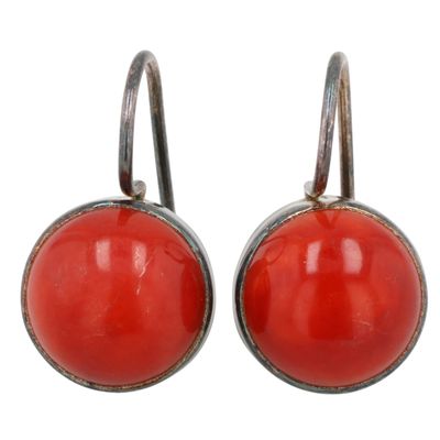 Navajo Sterling Coral Earrings