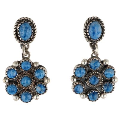 Navajo Sterling Denim Lapis Lazuli Earrings