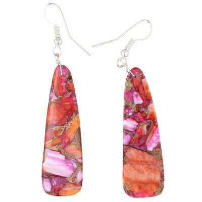 Jameson Pete Navajo Sterling Rose Dahlia Slab Earrings