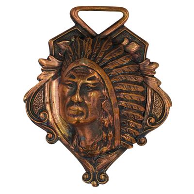 Vintage Copper Native American Chief Pendant
