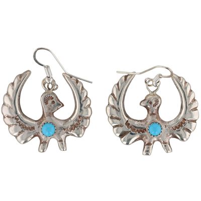 Rose Tsosie Navajo Sterling Turquoise Thunderbird Earrings