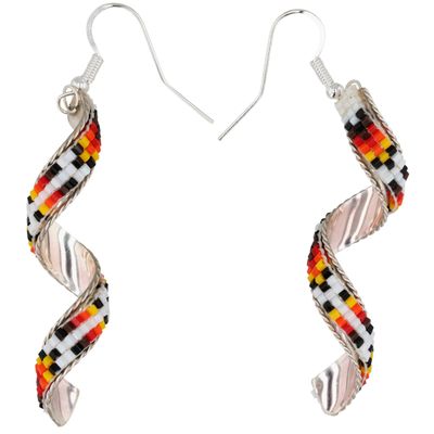 Lucille Romone Navajo Sterling Microbead Spiral Earrings