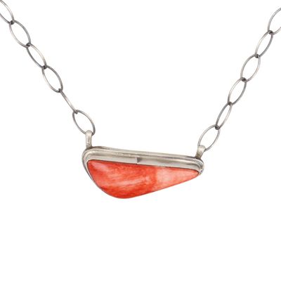 Scott Skeets Navajo Sterling Spiny Oyster Necklace