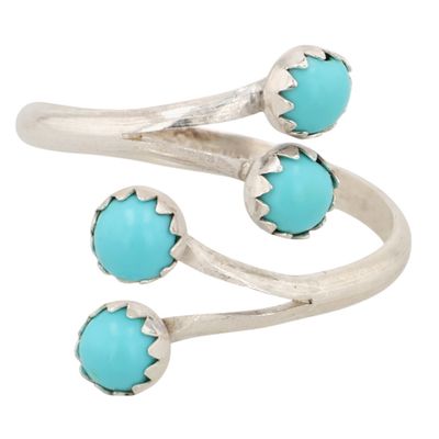 Dorothy Yazzie Navajo Sterling Turquoise Adjustable Ring