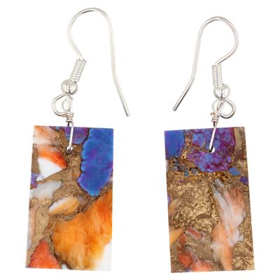 Jameson Pete Navajo Sterling Dahlia Slab Earrings