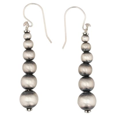 Southwest Sterling Oxidized Bead Earrings