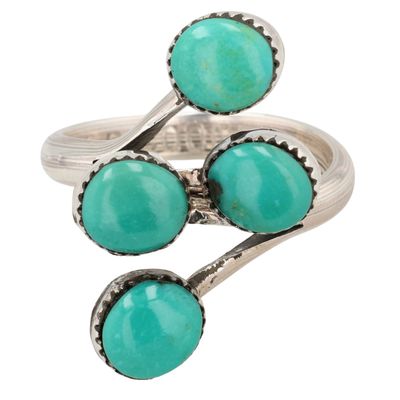 Paylee & Darlene Coonsis Zuni Sterling Turquoise Ring Sz 6.75