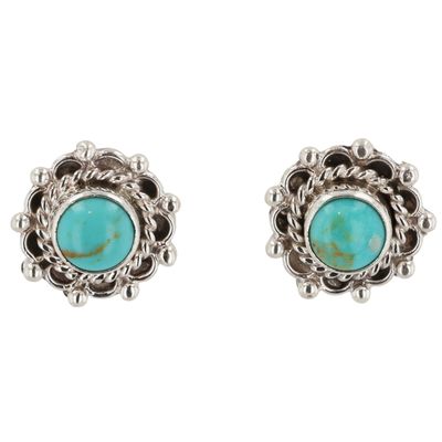 Theresa Smith Navajo Sterling Kingman Turquoise Earrings