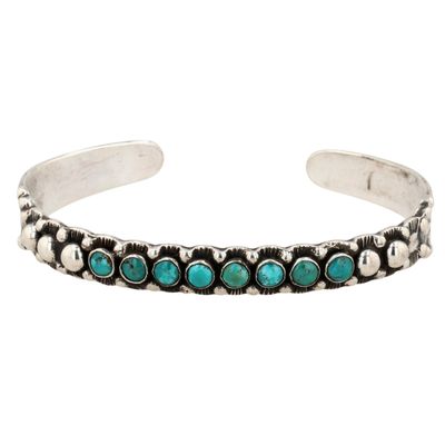 Vintage Navajo Sterling Turquoise Cuff Bracelet