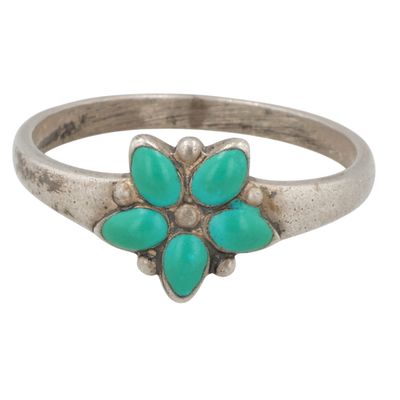 Vintage Bell Trading Post Sterling Turquoise Ring Sz 4.5