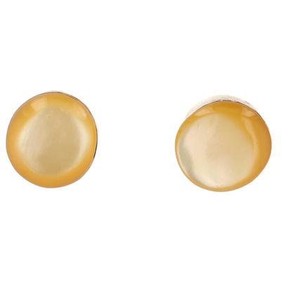 Richard & Trista Siow Zuni Sterling Mother of Pearl Earrings