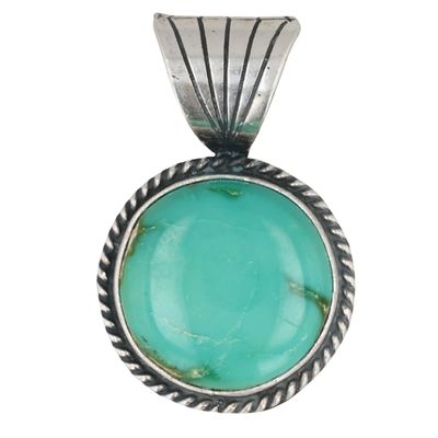 Sharon McCarthy Navajo Sterling Sonoran Gold Turquoise Pendant