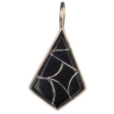 Donna Laslio Zuni Sterling Onyx Inlay Pendant
